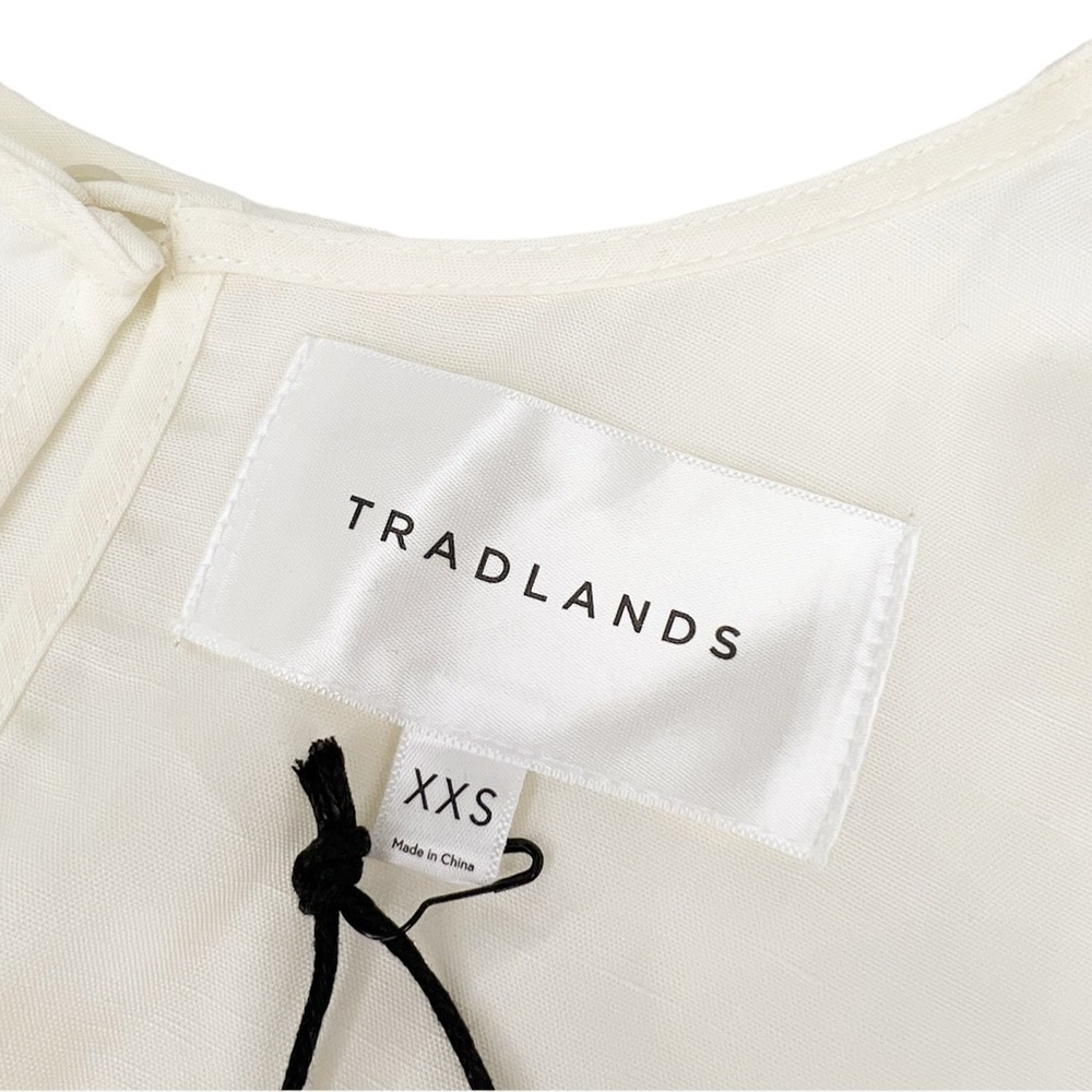 Tradlands Chalet Tiered Dress In Birch (Off-White) Xxs Linen Tercel New Nwt — image 5 of 8